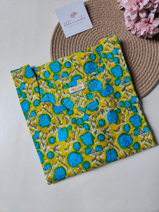 Ready To Ship Cotton Kantha Long Straight Kurti