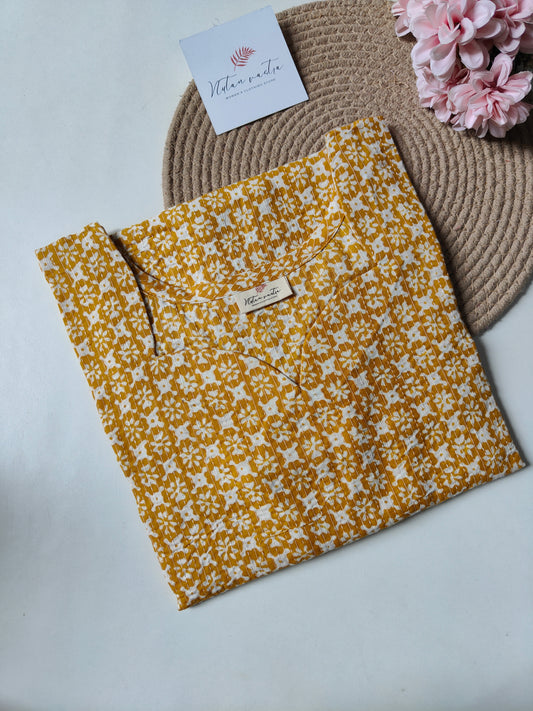 Ready To Ship Cotton Kantha Long Straight Kurti