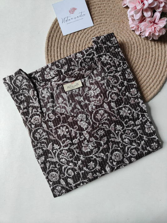 Ready To Ship Cotton Kantha Long Straight Kurti