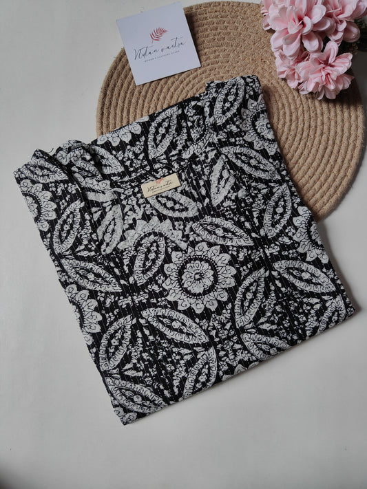 Ready To Ship Cotton Kantha Long Straight Kurti