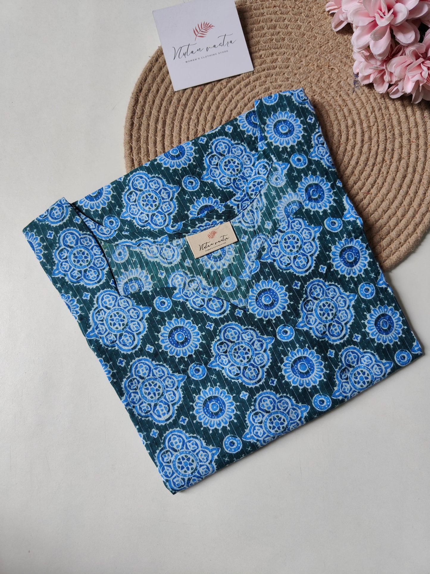 Ready to Ship Cotton Kantha Short kurti