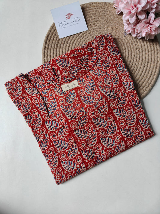 Ready To Ship Cotton Kantha Long Straight Kurti