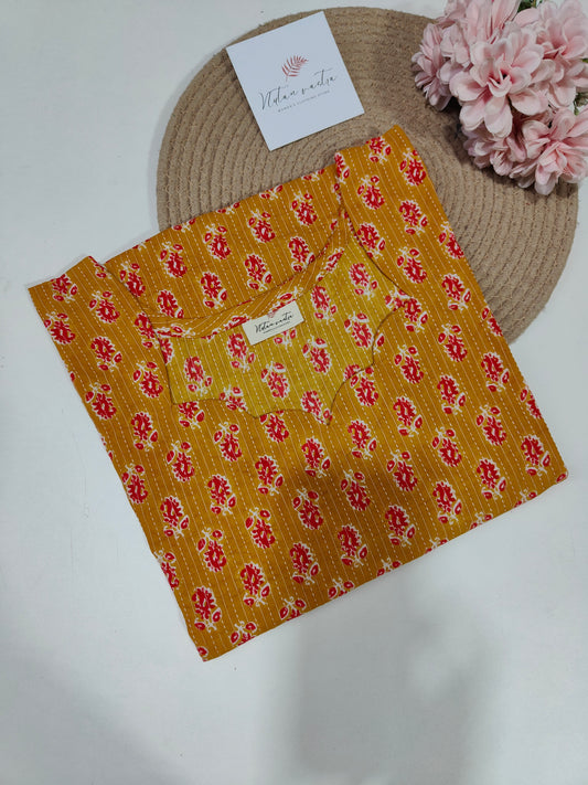 Ready To Ship Cotton Kantha Short kurti