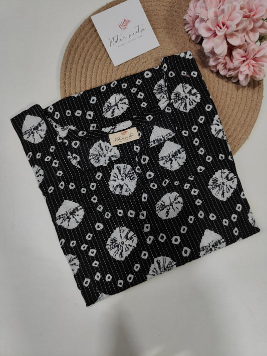 Ready To Ship Cotton Kantha Long Straight Kurti