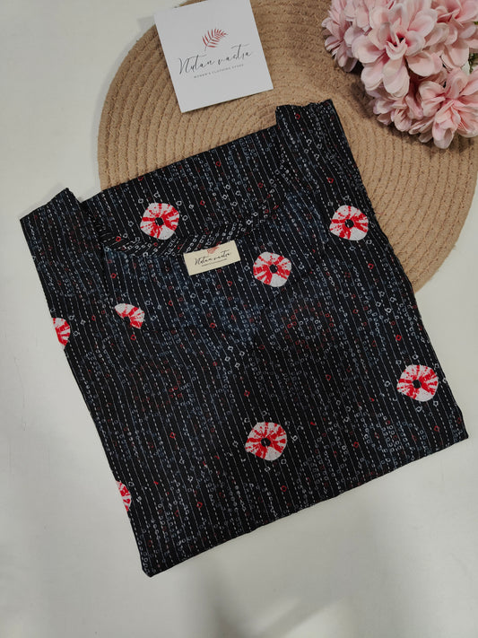 Ready To Ship Cotton Kantha Long Straight Kurti