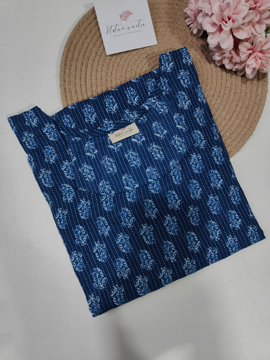 Ready To Ship Cotton Kantha Long Straight Kurti
