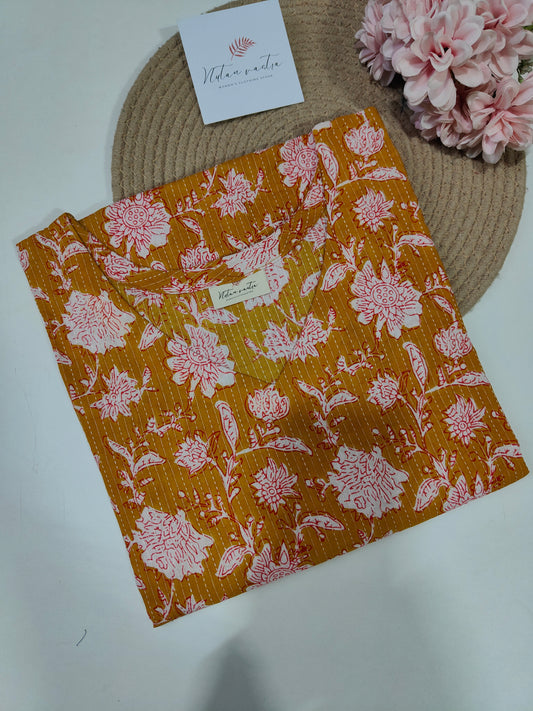 Ready To Ship Cotton Kantha Long Straight Kurti