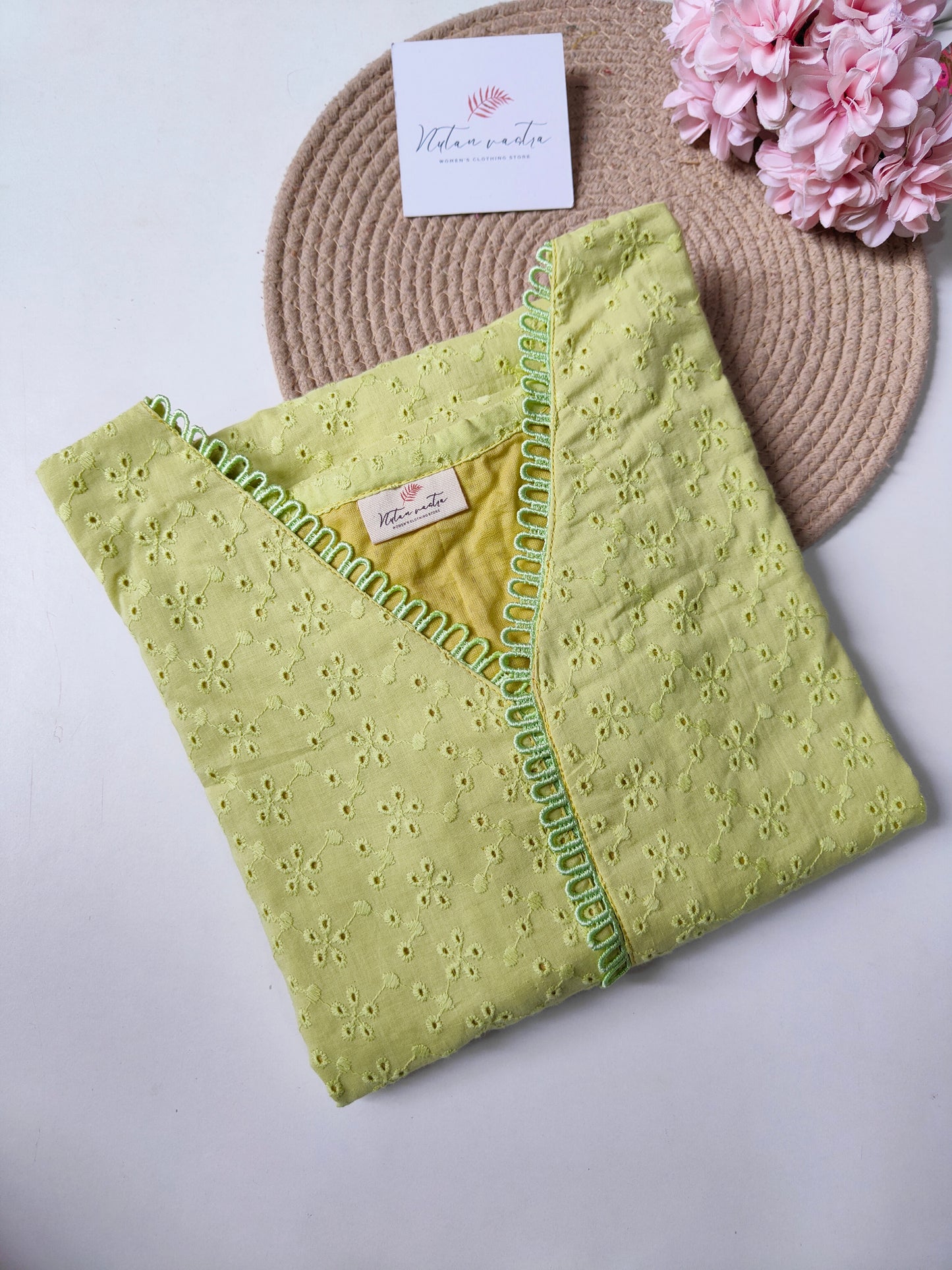 Cotton hakoba long straight kurti