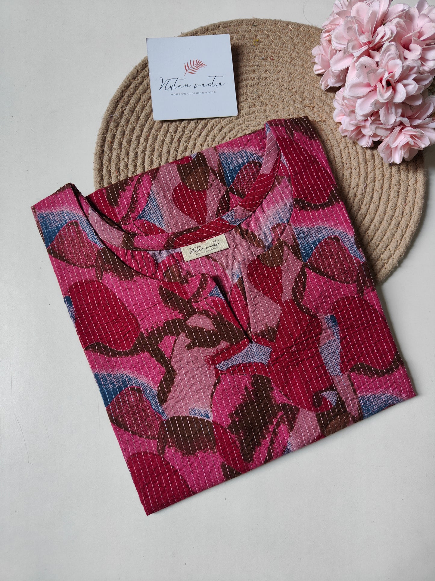 Ready to Ship Cotton Kantha Short kurti