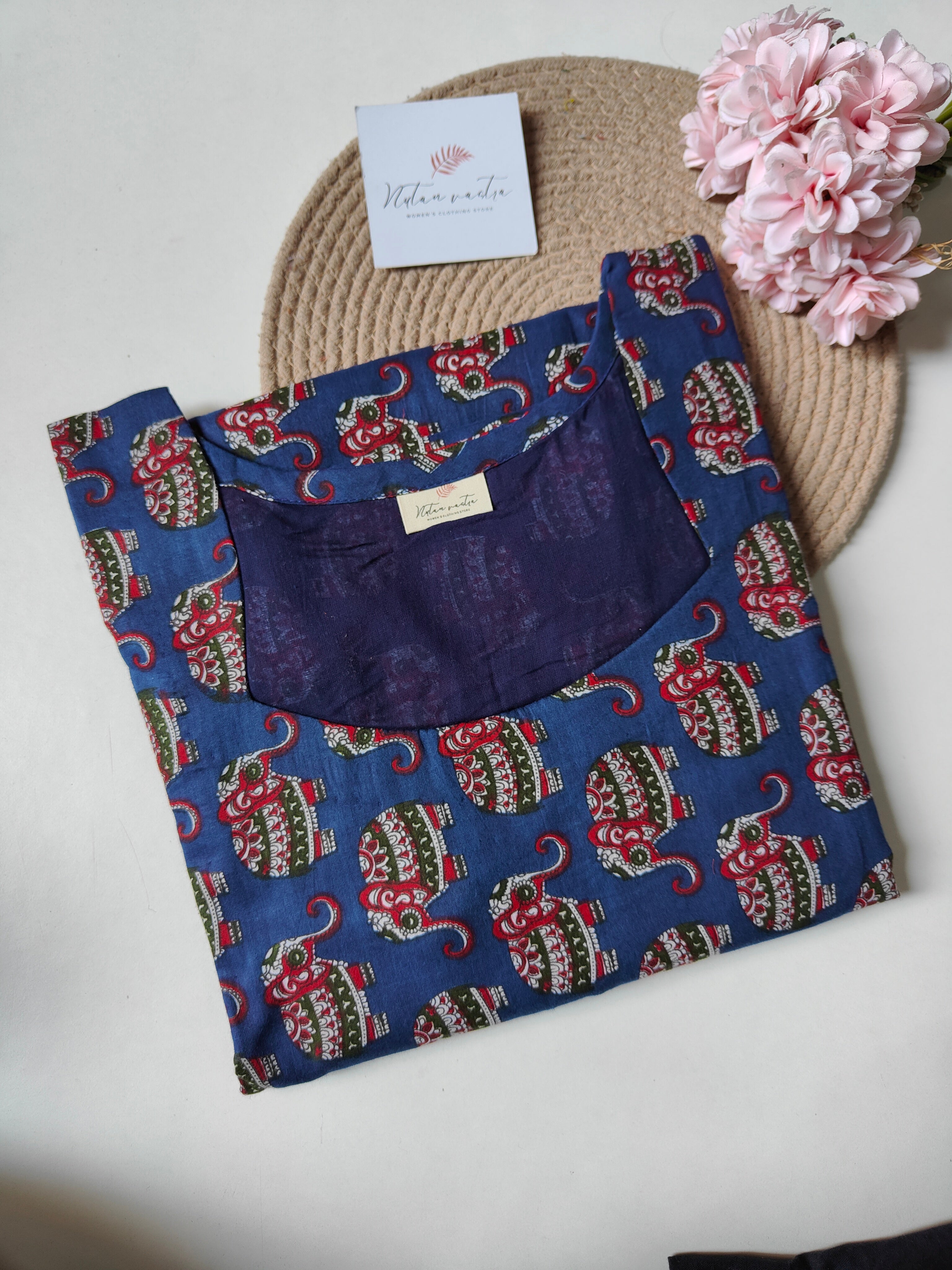 Ready to ship Cotton long straight kurti