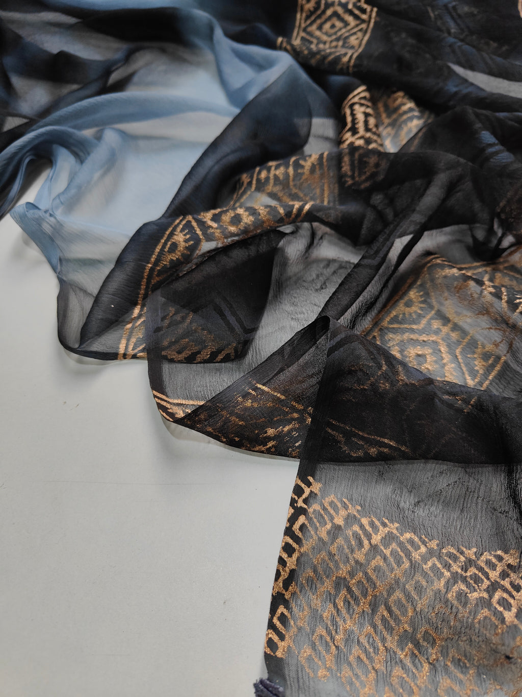 Cotton Suit Set With Chiffon Dupatta