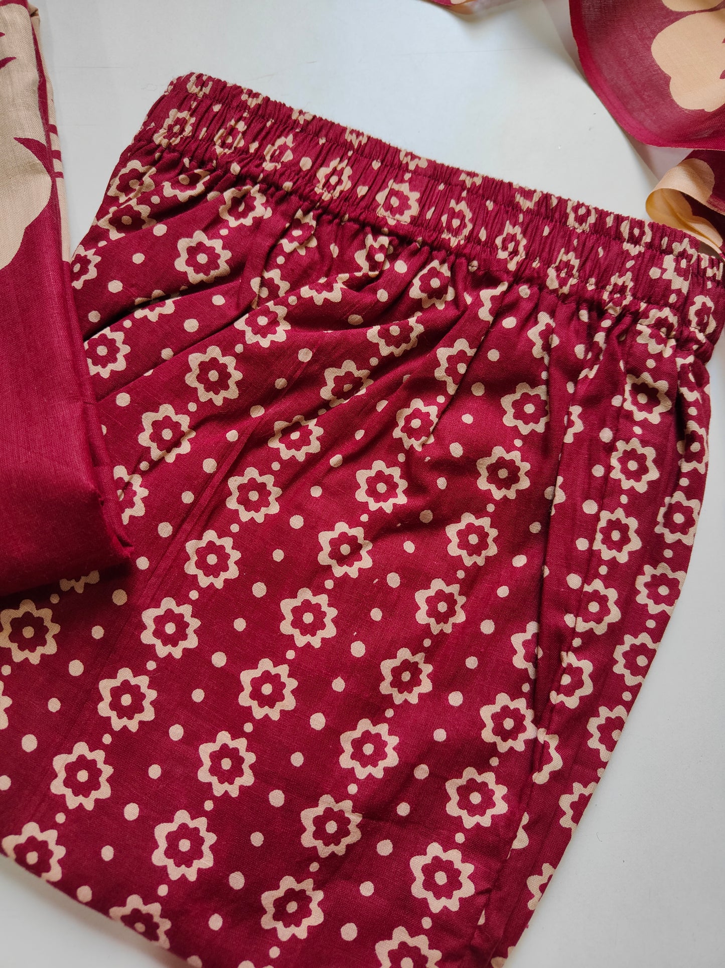 Cotton suit set with cotton dupatta