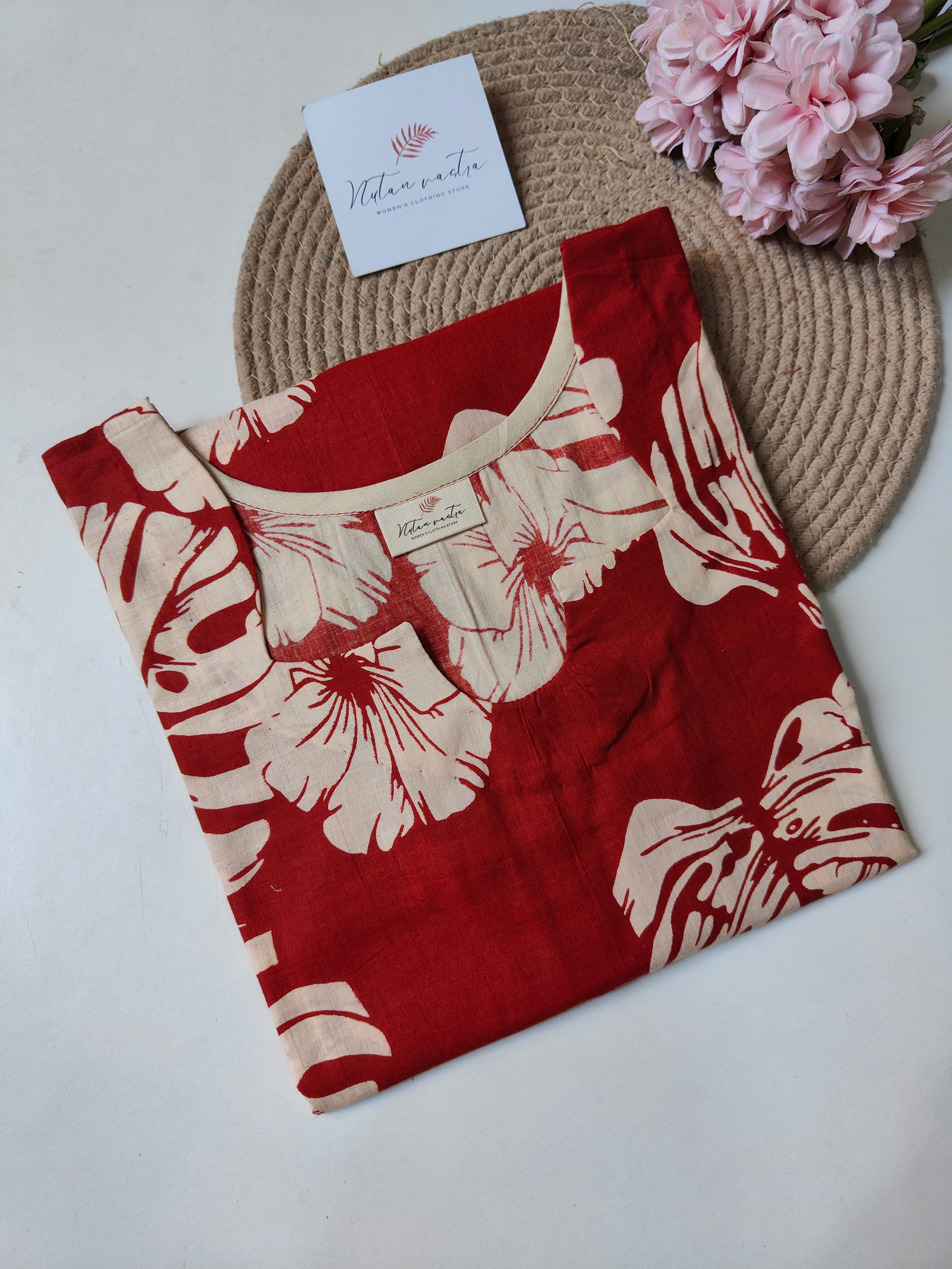 Cotton Long Straight Kurti