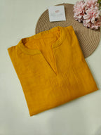 Slub Cotton Long Straight Kurti