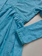 Sky Blue Hakoba Anarkali & Dupatta Set