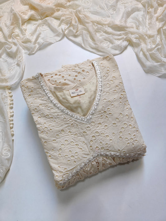 New Chikankari Anarkali Dupatta Set