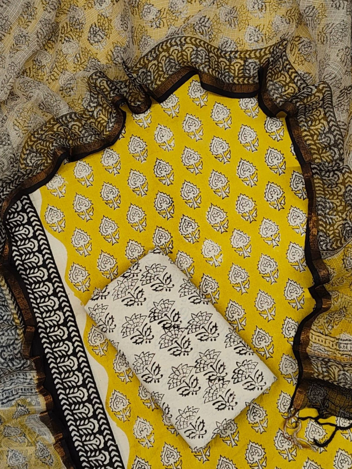 Cotton Suit Set With Kota Doria Dupatta