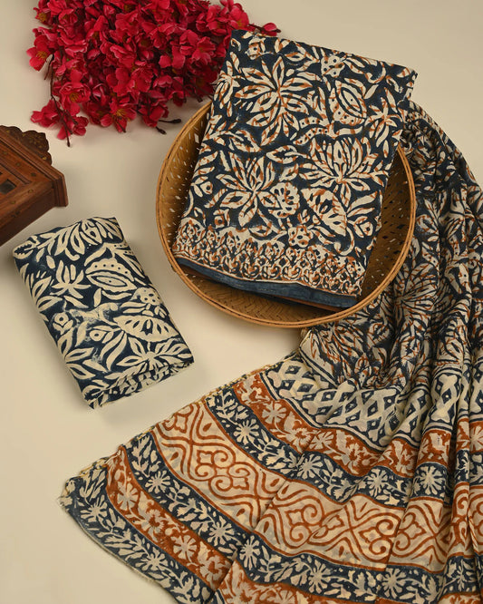 Muslin silk suit set