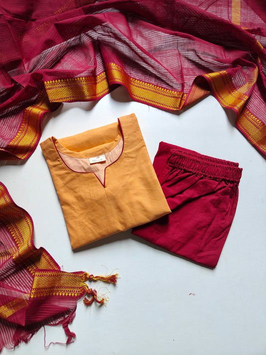 Mangalgiri south cotton suit set