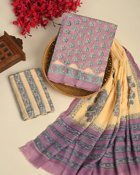 Muslin silk suit set