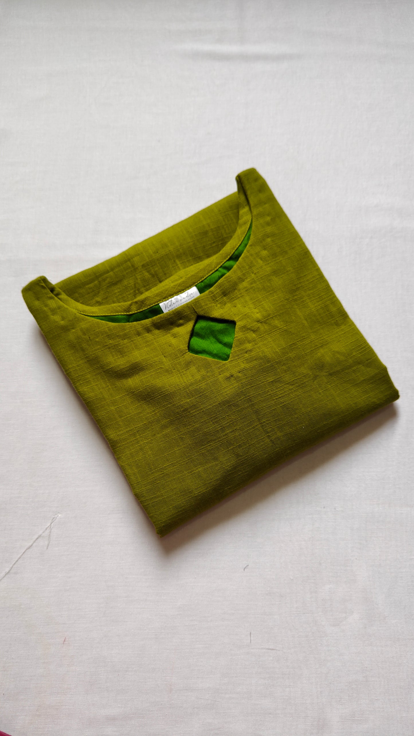Slub cotton long straight kurta