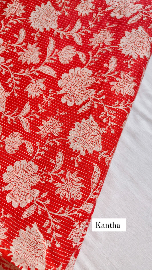 Cotton kantha Anarkali kurti