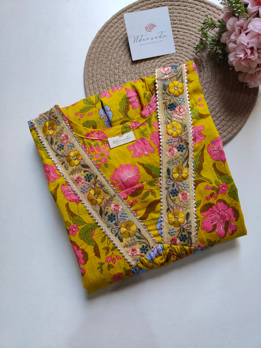 Cotton Alia cut Anarkali kurti