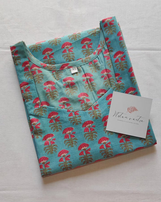 Cotton long straight kurta