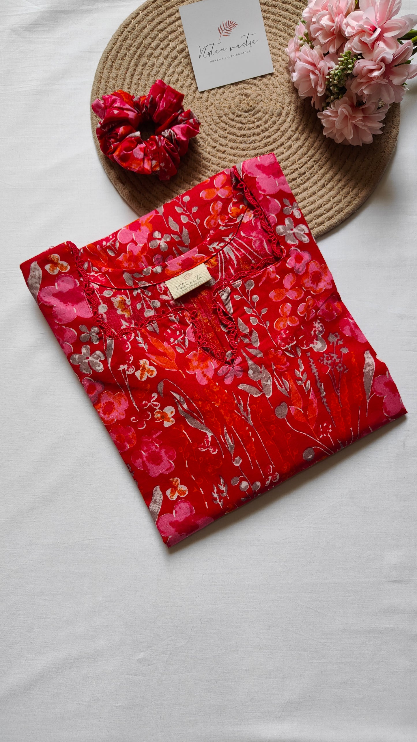 Cotton long straight kurta
