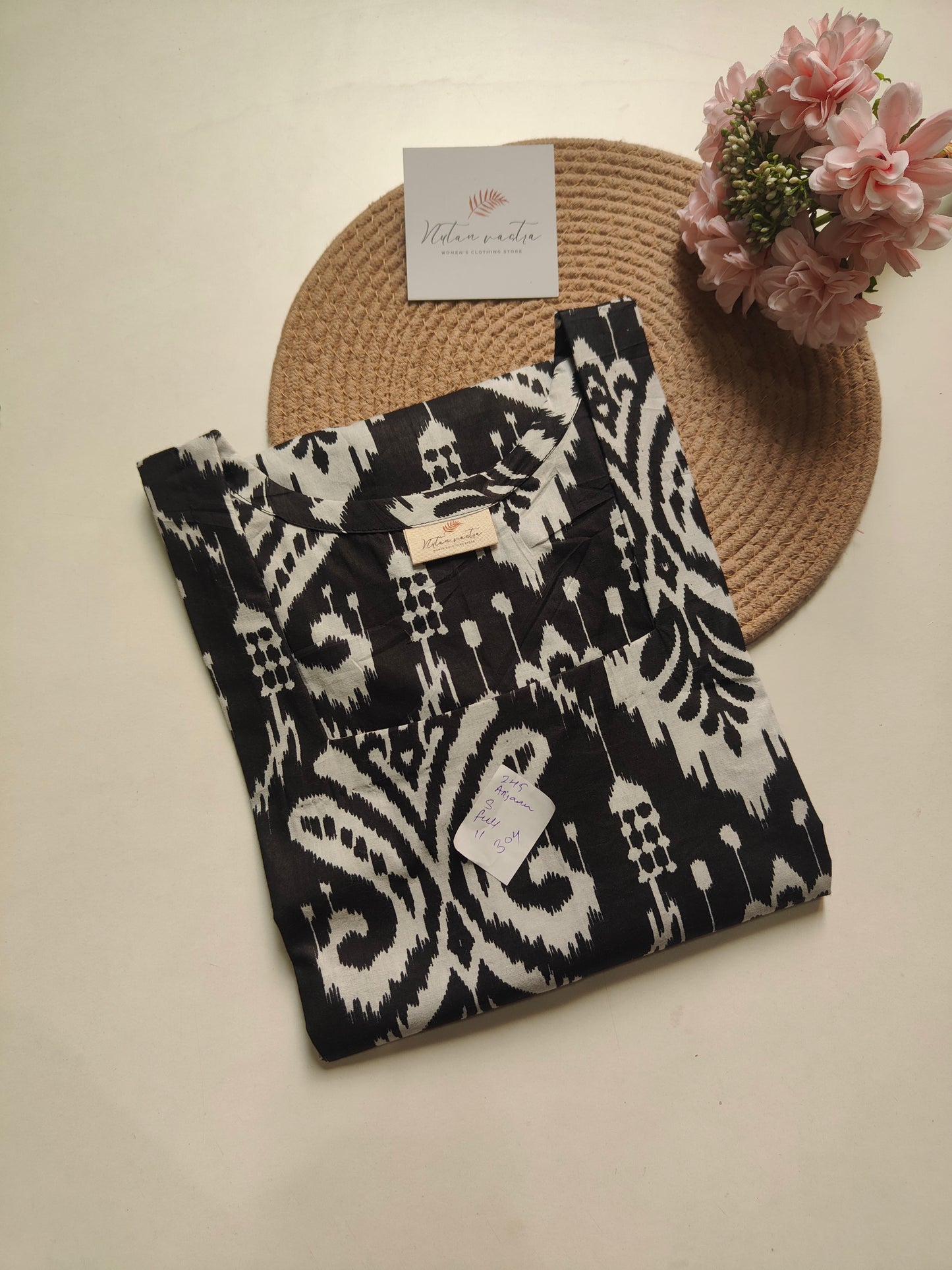 Cotton long straight kurta