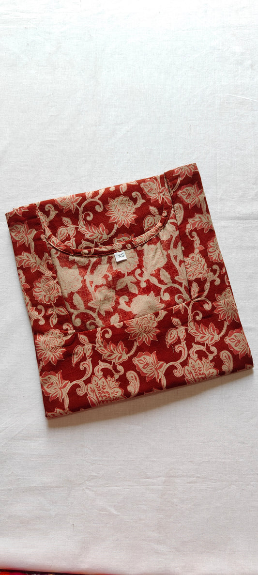 Cotton long straight kurti