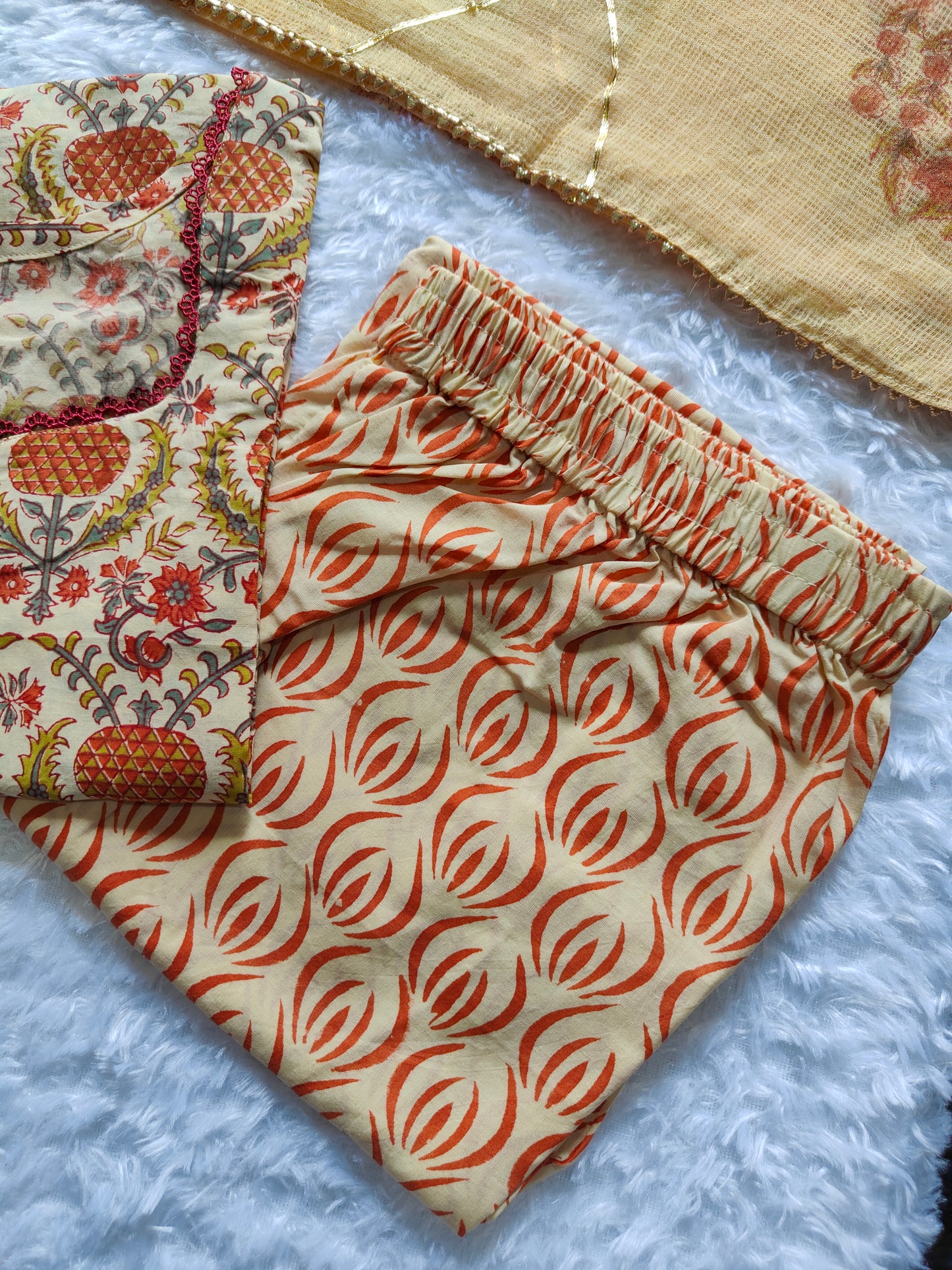 Cotton suit set with kota Doria Dupatta