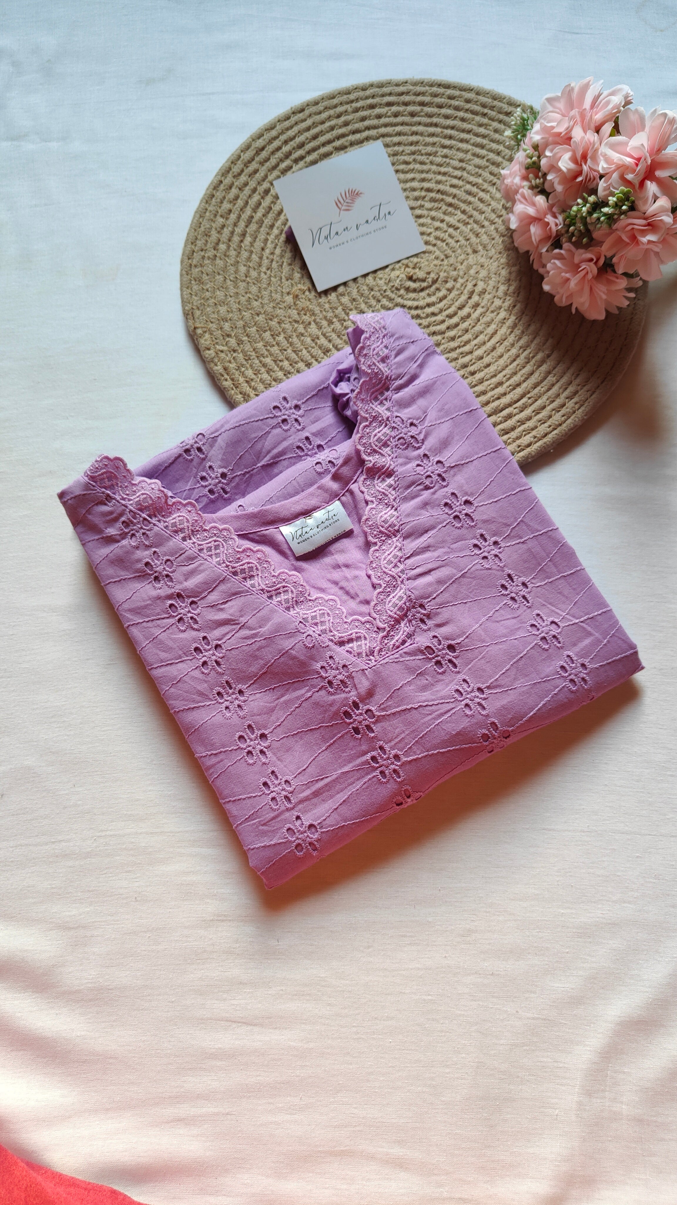 Cotton Hakoba Long Straight Kurti