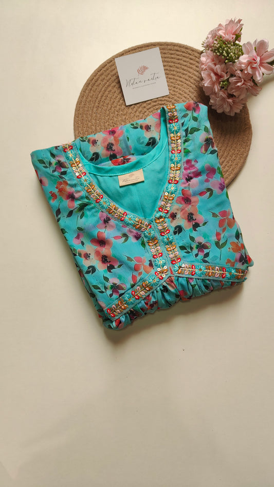 Chiffon Alia Cut kurti