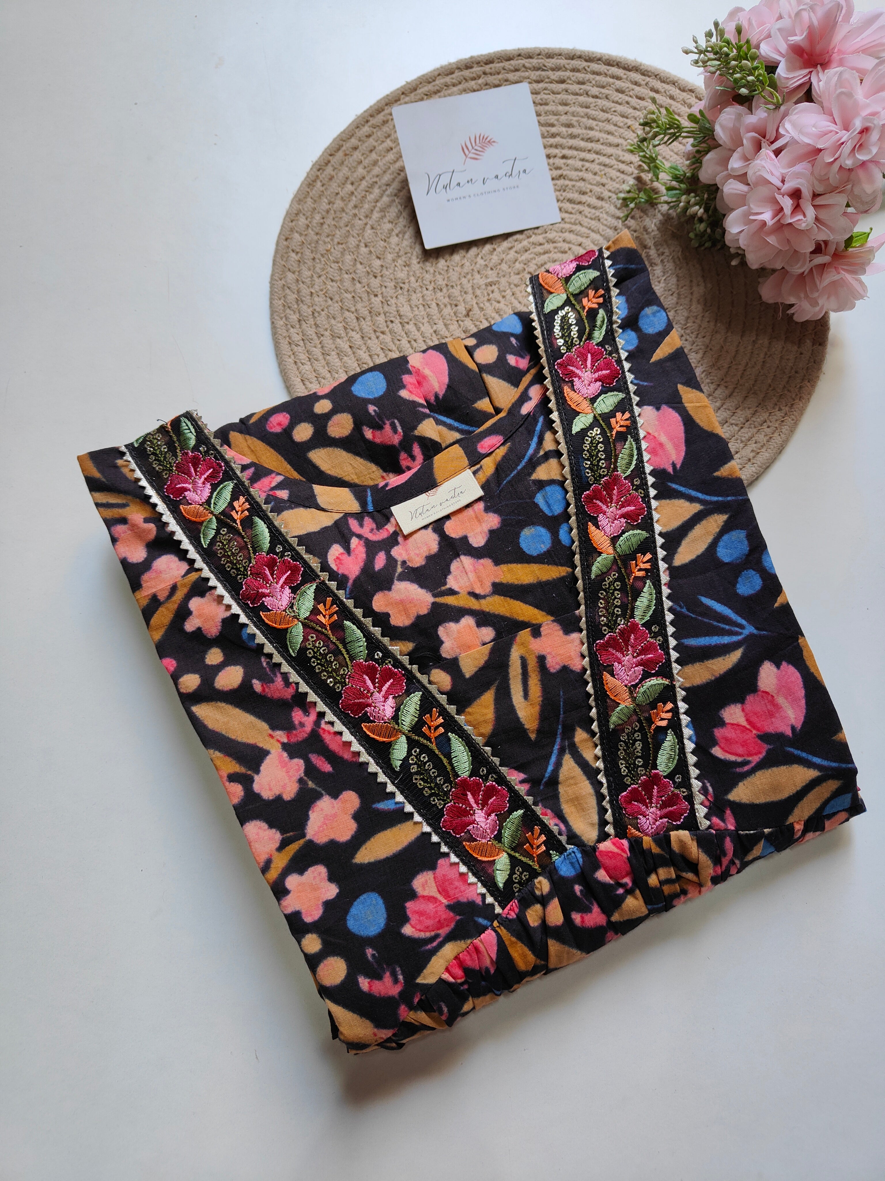 Cotton Alia cut Anarkali kurti