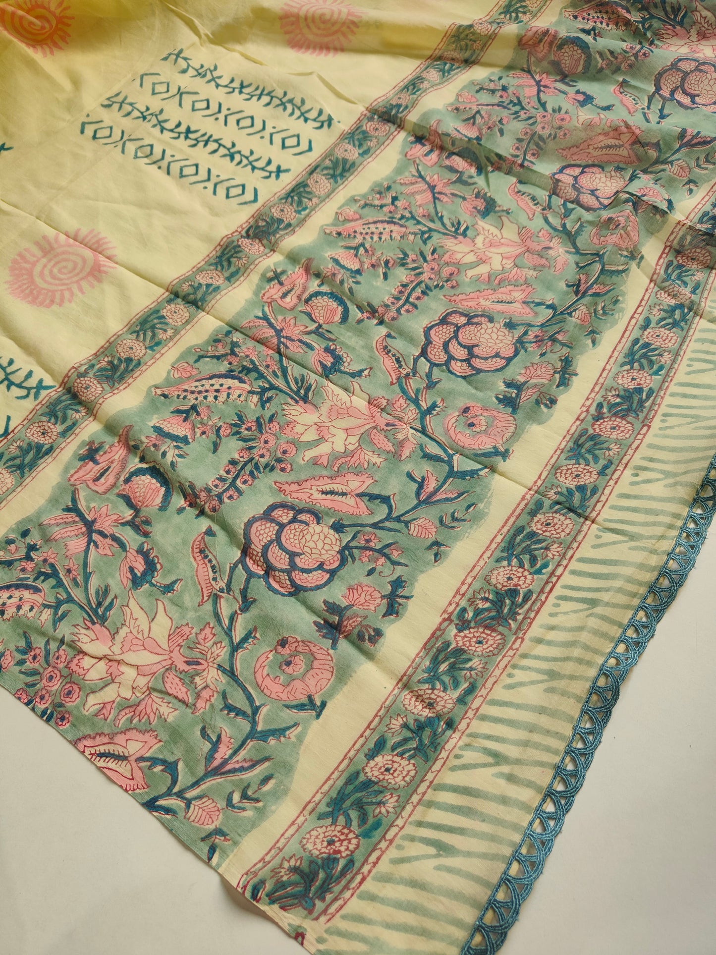 Cotton suit set with cotton dupatta