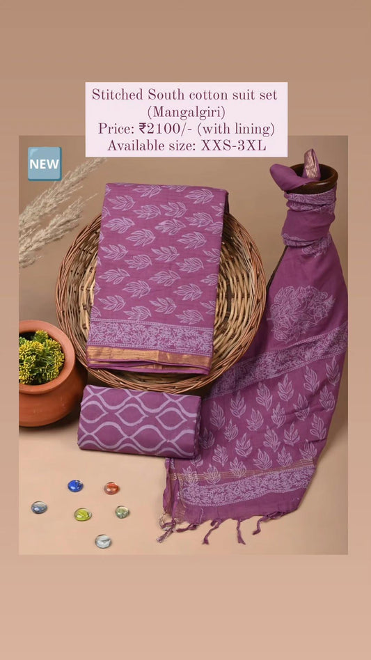 Mangalgiri south cotton suit set